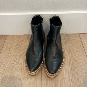 Black Leather Ankle Boots